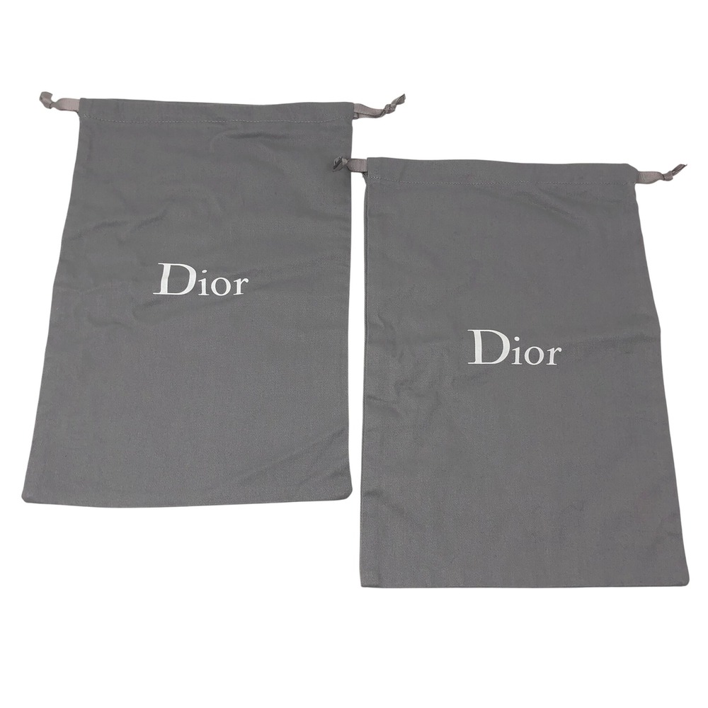 Dior Dust Bag Gray Drawstring Storage Pouch Set of 2